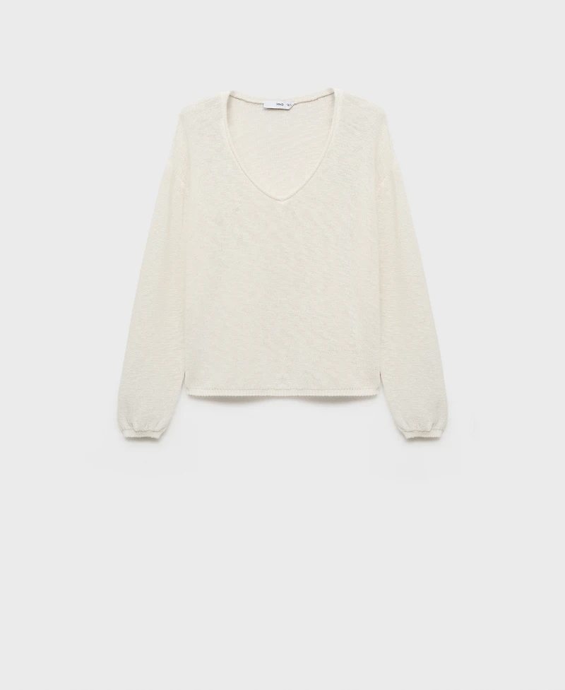 Mango Women's V-Neck Knit Sweater