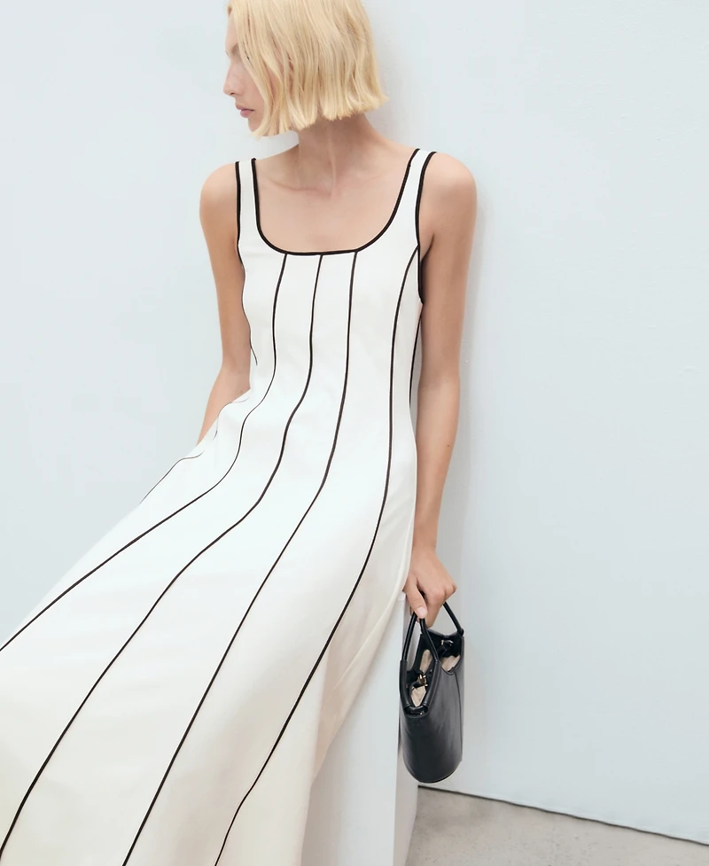Mango Women's Striped Cotton Dress