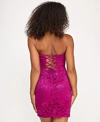 Seni & Cade Juniors' Strapless Sweetheart Neck Short Dress