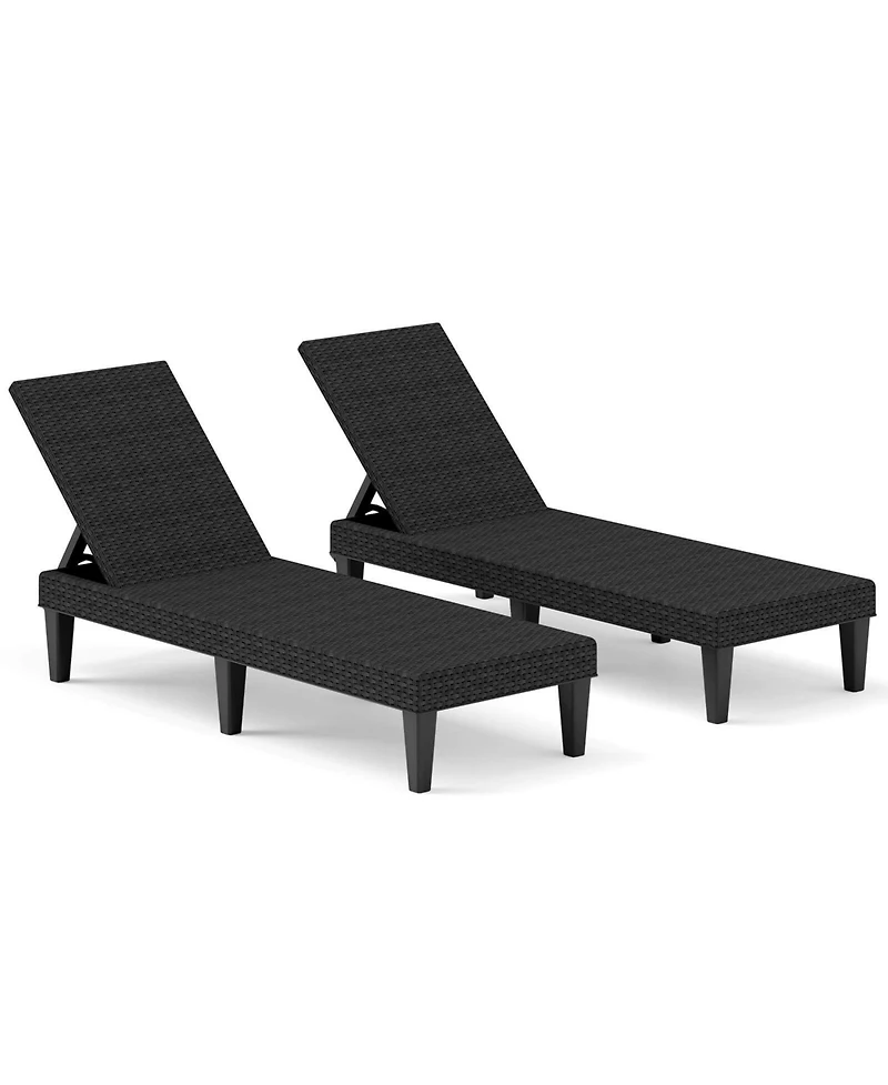 Costway Outdoor Chaise Lounger Chair 3-Position Reclining with Waterproof Rattan