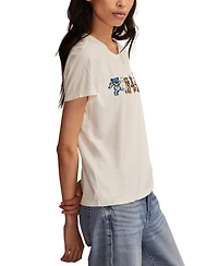 Lucky Brand Women's Grateful Dead Costume Bears Crewneck T-Shirt