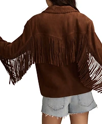 Lucky Brand Women's Fringed Collared Jacket