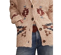 Lucky Brand Women's Santa Fe Horse V-Neck Cardigan