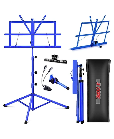 5 Core Music Stand Adjustable Desktop Book Stands Portable Sheet Holder All Metal Foldable Bookstand