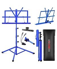 5 Core Music Stand Adjustable Desktop Book Stands Portable Sheet Holder All Metal Foldable Bookstand