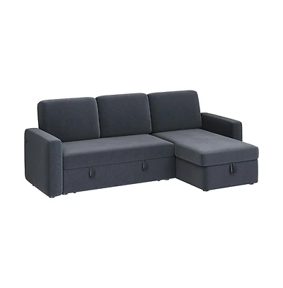 L-Shaped Reversible Sleeper Sectional Sofa with Chaise & Usb Type-c Ports