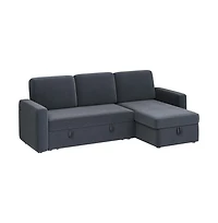 L-Shaped Reversible Sleeper Sectional Sofa with Chaise & Usb & Type-c Ports