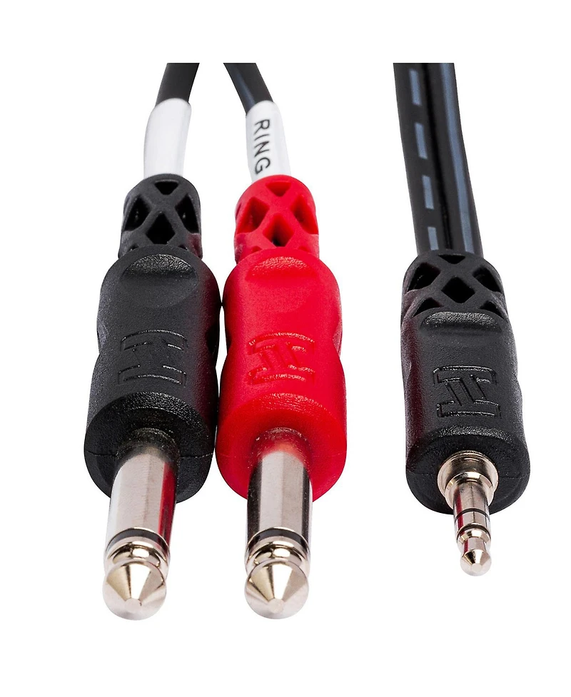 Hosa Technology 3' Stereo 3.5mm Mini Male to Two 1/4" Phone Males Breakout Y-Cable