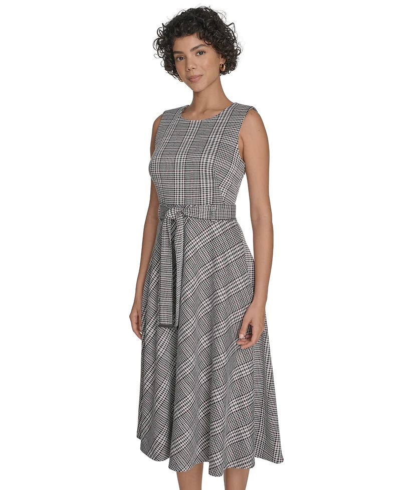 Calvin Klein Women's Plaid Sleeveless Midi Dress