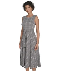 Calvin Klein Women's Plaid Sleeveless Midi Dress