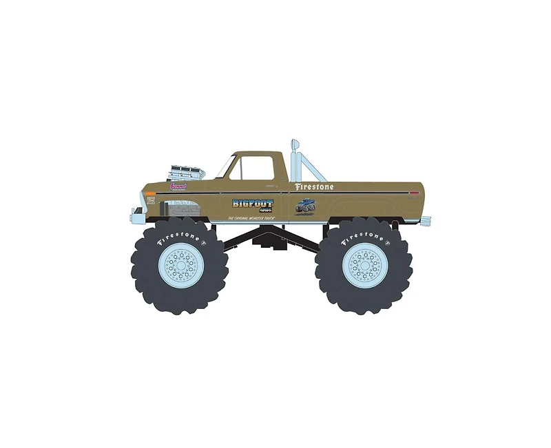 Greenlight Collectibles 1/64 1974 Ford F-250 Monster Truck, Gold Metallic, Bigfoot #1 50th Anniversary