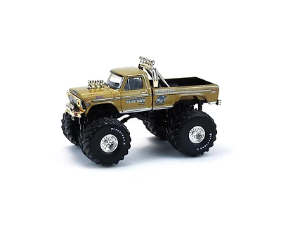 Greenlight Collectibles 1/64 1974 Ford F-250 Monster Truck, Gold Metallic, Bigfoot #1 50th Anniversary