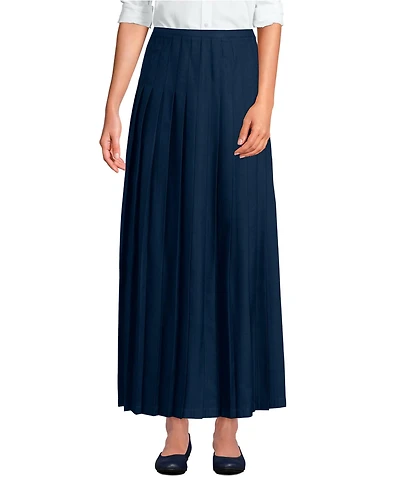 Lands' End Big Girls Solid Pleated Skirt Ankle Length