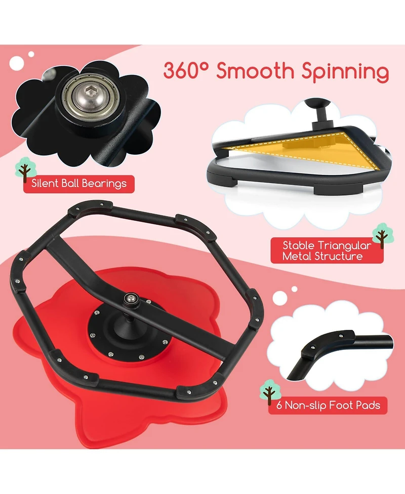 Costway Kids Sensory Swivel Chair with Non-Slip Metal Base for Autistic Kids Indoor Outdoor