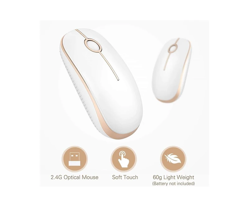 Risokeys Wireless Mouse, 2.4G Slim Portable Computer Mouse with Nano Receiver Quiet Silent Optical Laptop Mouse for Notebook, Pc