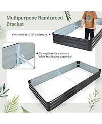 Gymax 8 x 4 x 1 ft Large Outdoor Metal Planter Box for Vegetable Fruit Herb Flower