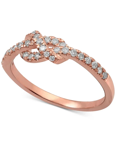 Diamond Knot Band (1/4 ct. t.w.) 14k Rose, Yellow or White Gold