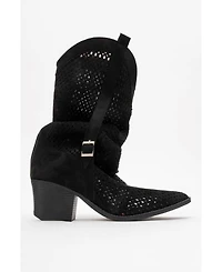 Prologue Shoes Larry Elasticated Block Heel Boot