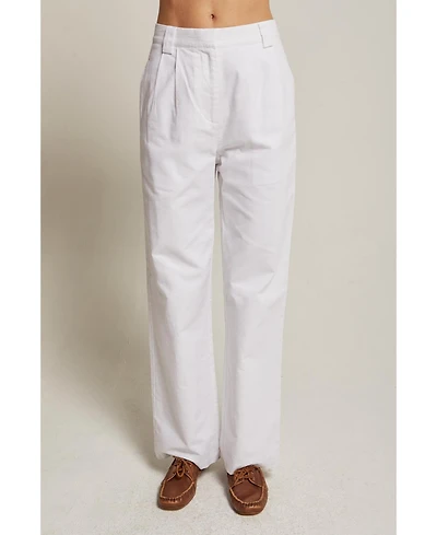 Crescent Women's Erin Straight Leg Linen Trousers Success