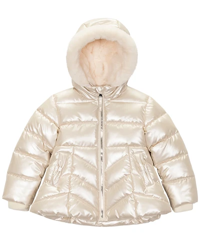S Rothschild & Co Toddler Little Girls Metallic Quilted Jacket
