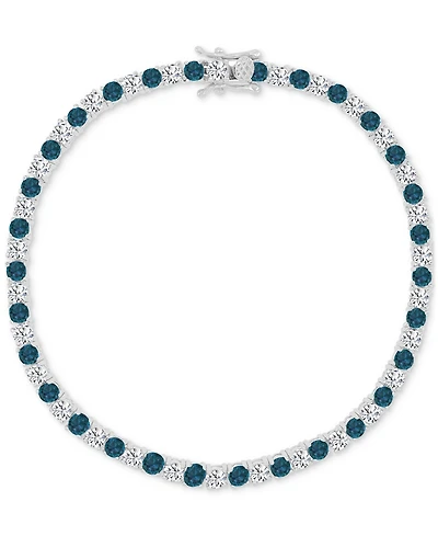 Round-Cut Cubic Zirconia Bracelet Sterling Silver