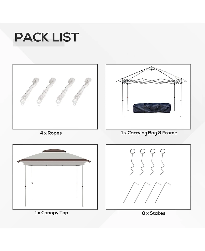 Outsunny 12' x Outdoor Pop-Up Tent Canopy W/ Mesh Sidewalls and Bag,