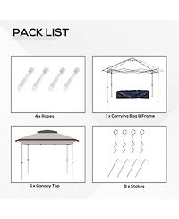 Outsunny 12' x Outdoor Pop-Up Tent Canopy W/ Mesh Sidewalls and Bag,