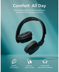 Philips H3209 Wireless Headphones,On-Ear Bluetooth Headphones, 25H Battery Life, Fast Charging, Bluetooth 503, Dark Black
