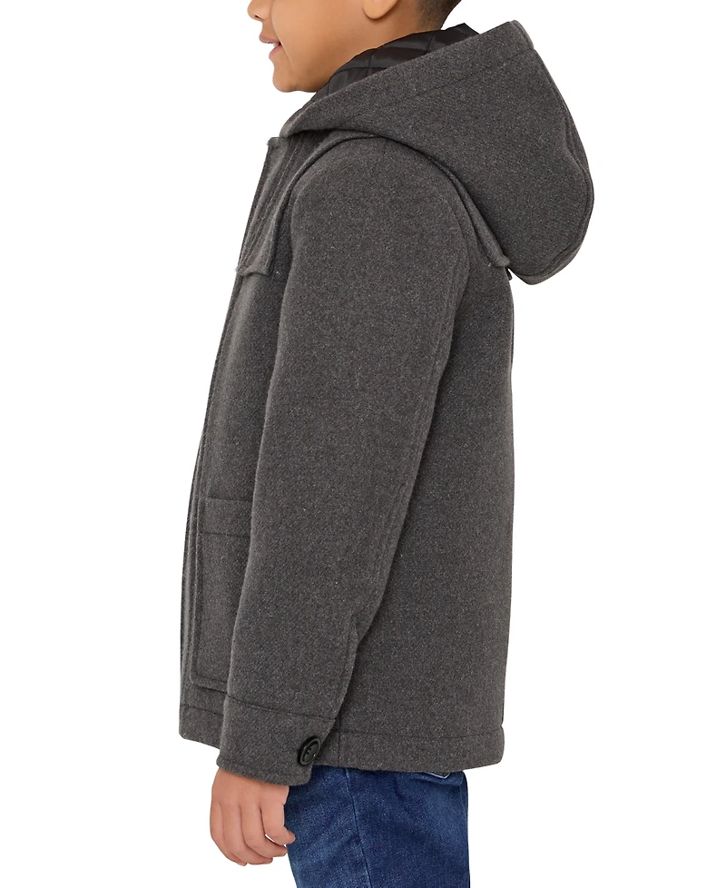 S Rothschild & Co Toddler and Little Boys Faux Wool Hooded Jacket