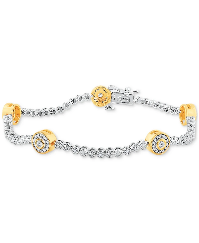 Diamond Circle Bracelet in 14k Gold over Sterling Silver (1/2 ct. t.w.)
