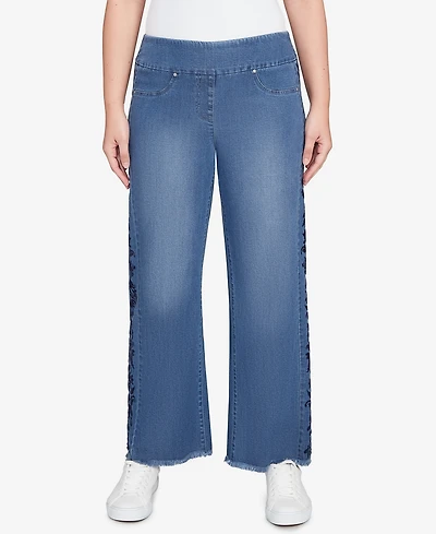 Ruby Rd. Petite Flocked Bootcut Ankle Jeans