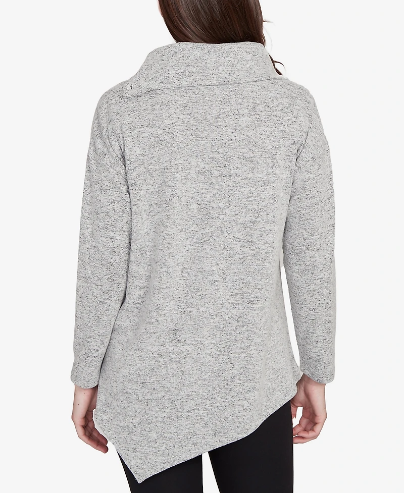 Ruby Rd. Petite Heather Cozy Knit Split Cowl Top