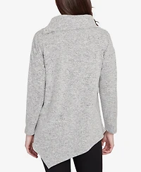 Ruby Rd. Petite Heather Cozy Knit Split Cowl Top