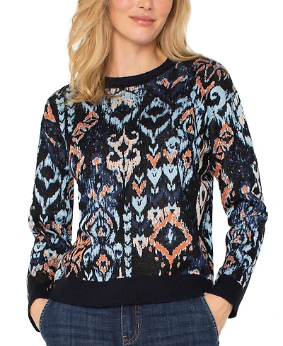 Liverpool Los Angeles Petite Dropped Shoulder Jacquard Sweater