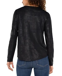 Liverpool Los Angeles Petite Long Sleeve Knit Top