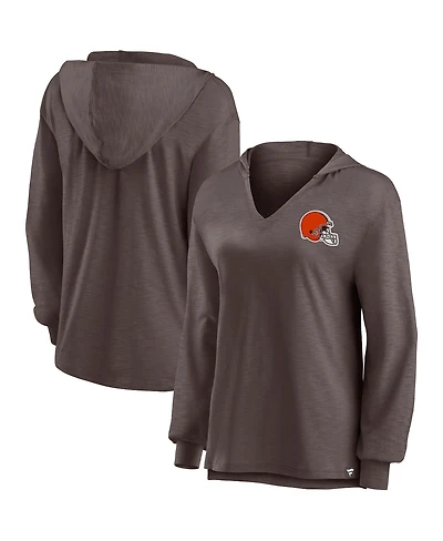 Women's Fanatics Brown Cleveland Browns Jumper V-Neck Pullover Hoodie