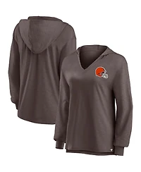 Fanatics Women's Brown Cleveland Browns Jumper V-Neck Pullover Hoodie