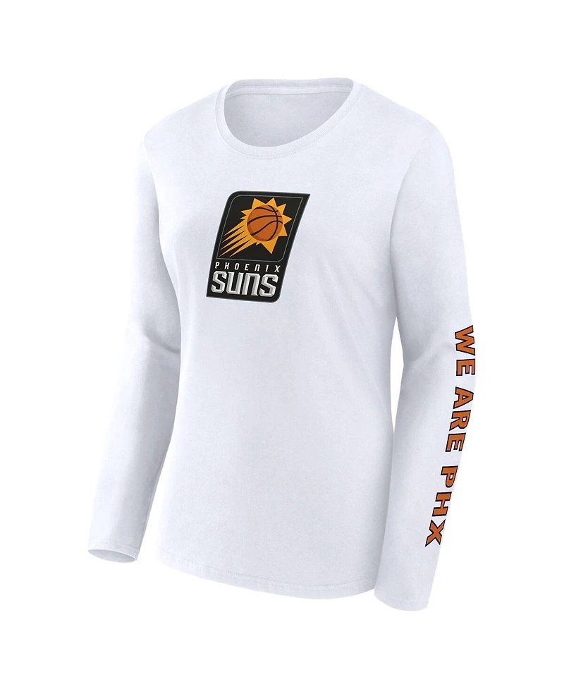 Fanatics Women's White Phoenix Suns Long Sleeve T-Shirt