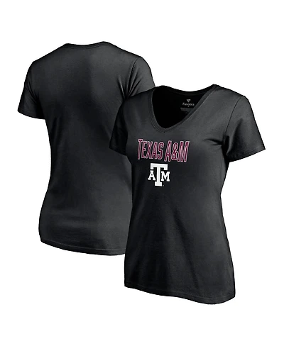 Fanatics Women's Black Texas A&M Aggies Team Lockup V-Neck T-Shirt