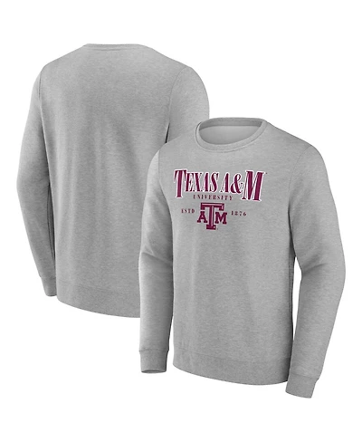 Fanatics Men's Gray Texas A&M Aggies True Classics Act Fast Fleece Pullover Sweatshirt