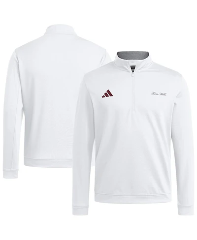 Adidas Men's White Texas A&M Aggies Elevated Quarter-Zip Jacket