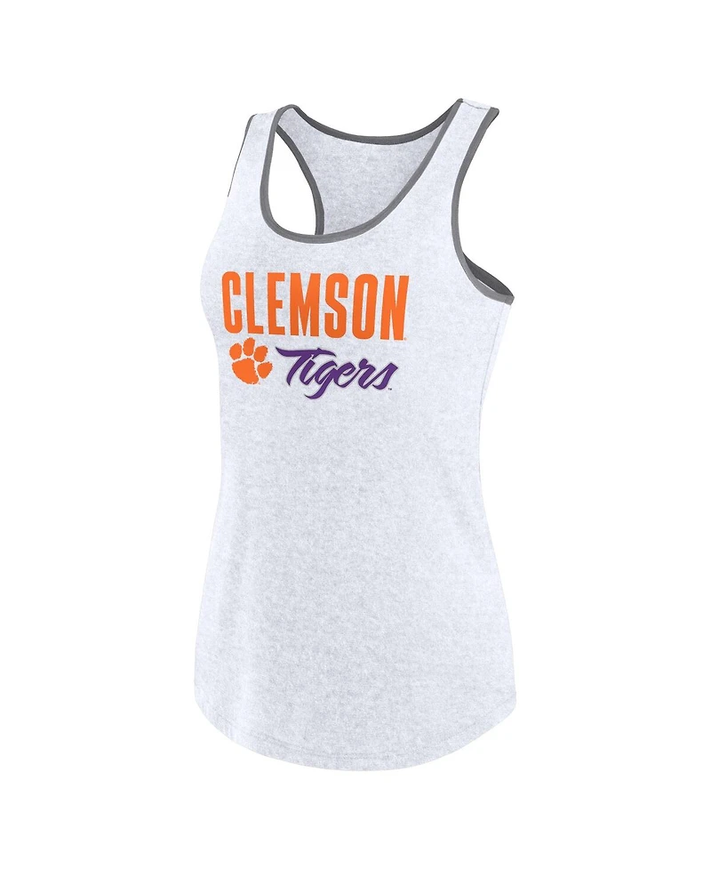 Fanatics Women's Ash Clemson Tigers Fuel Racerback Tank Top