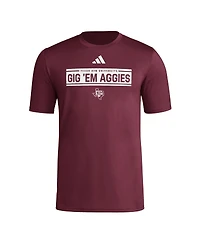 Adidas Men's Maroon Texas A&M Aggies Locker Slogan Pre-Game T-Shirt