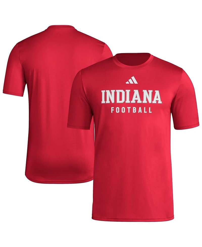 Adidas Men's Crimson Indiana Hoosiers Locker Practice Football Pre-Game T-Shirt