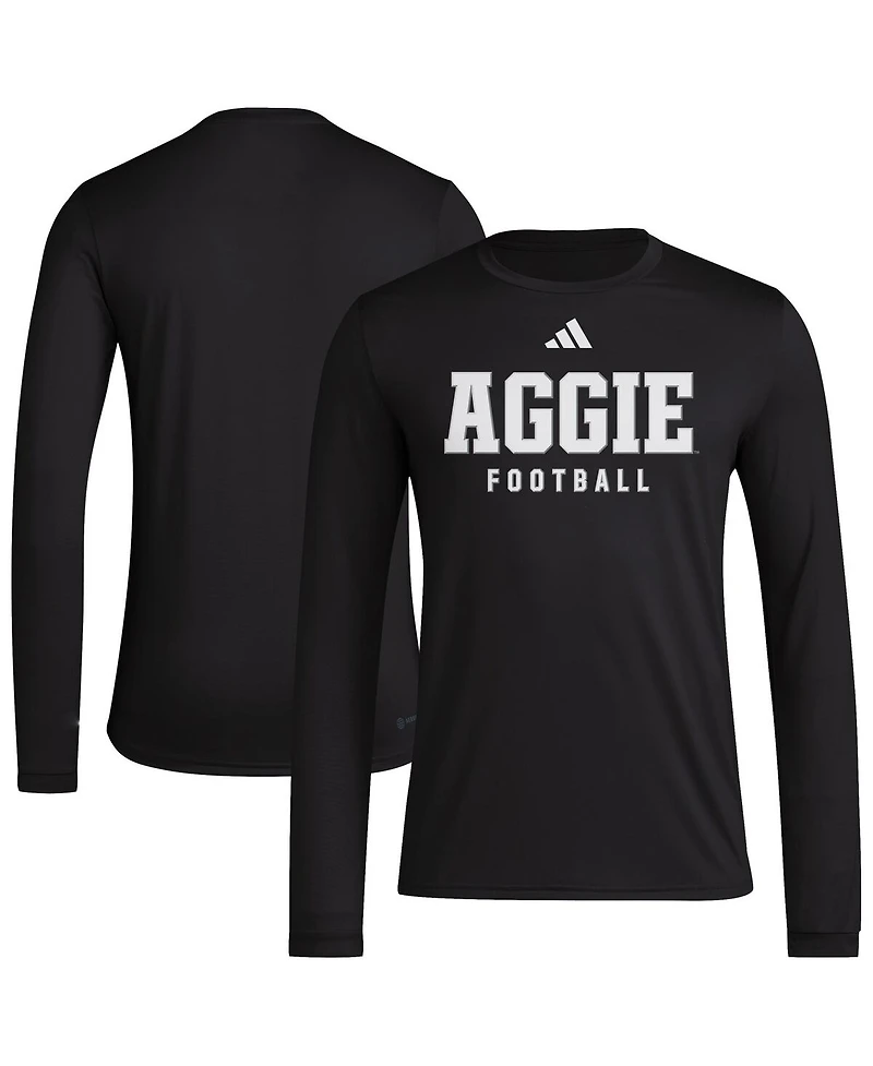 Adidas Men's Black Texas A&M Aggies Locker Practice Football Pre-Game Long Sleeve T-Shirt
