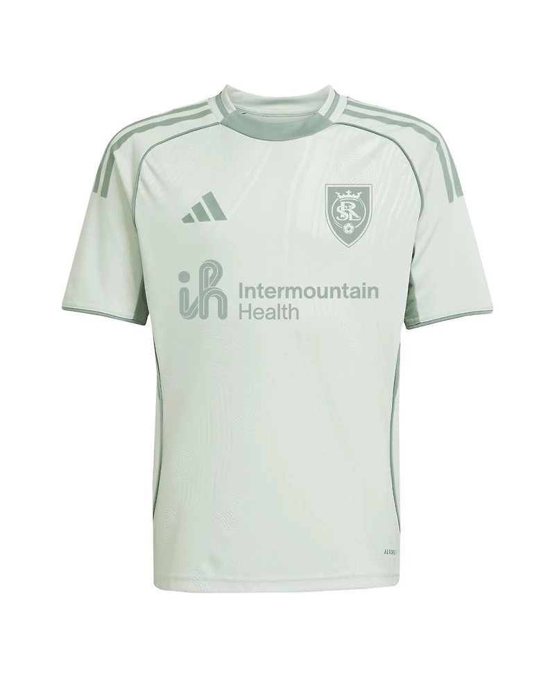Adidas Big Boys and Girls Light Green Real Salt Lake 2025 One Planet Pre-Match Jersey