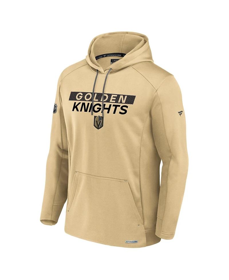 Fanatics Men's Gold Vegas Golden Knights Pro Rink Fleece Pullover Hoodie