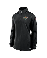 Fanatics Women's Black Minnesota Wild Authentic Pro Rink Lightweight Quarter-Zip Pullover Sweatshirt