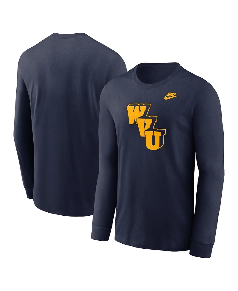 Nike Men's Navy West Virginia Mountaineers Legacy Primary Logo Long Sleeve T-Shirt