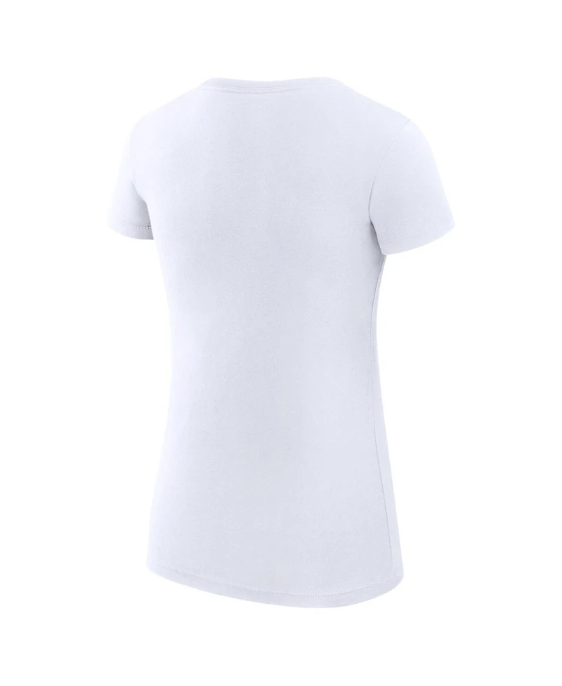 G-iii 4Her by Carl Banks Women's White Los Angeles Dodgers Super-Slim Fit Lightweight Baseball Girls T-Shirt